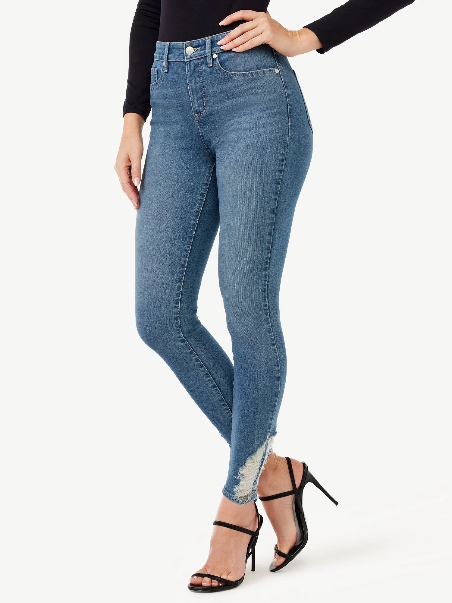 Sofia Jeans by Sofia Vergara Women's Sofia High Rise Skinny Ankle Fray Jeans - Walmart.com | Walmart (US)