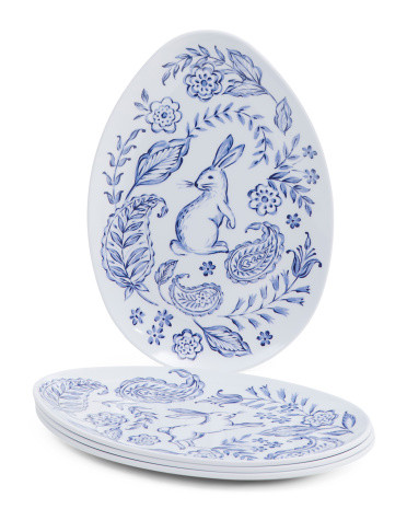 Set Of 4 Bruno Paisley Bunnies Salad Plates | TJ Maxx