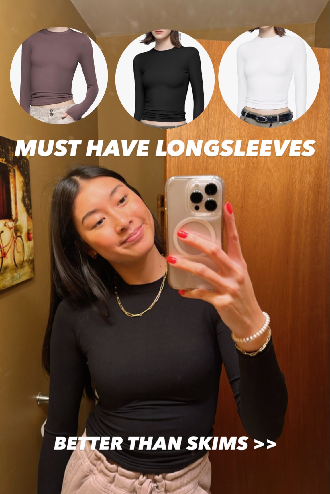 Guys. you literally will fall in love with these longsleeves!!! 
I LOVE THESE SO MUCH! 
They’re so soft, stretchy, NOT see through, double lined on the chest/ shirt area 
One layer on the sleeves so not too thick! 

Comes in SO many colors I’m ordering more, I already have white and it’s not see through! Guys go get it they’re $26! 

#LTKstyletip #LTKGiftGuide #LTKfindsunder100