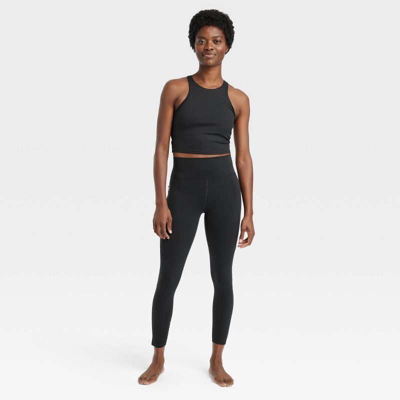 Women's Flex Ribbed Curvy Fit High-Rise 7/8 Leggings - All in Motion™ | Target