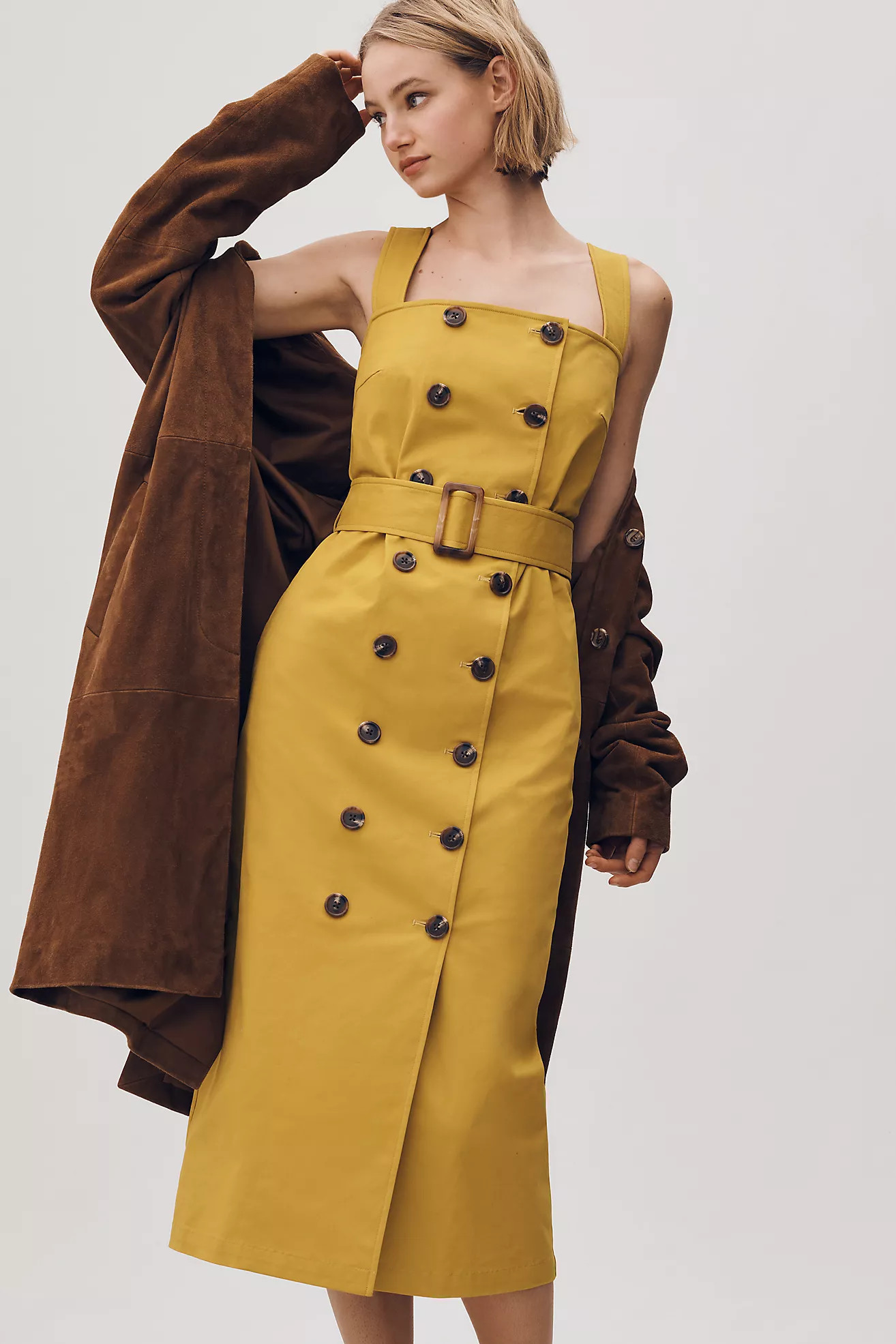 Mare Mare Belted Utility Midi Trench Dress | Anthropologie (US)