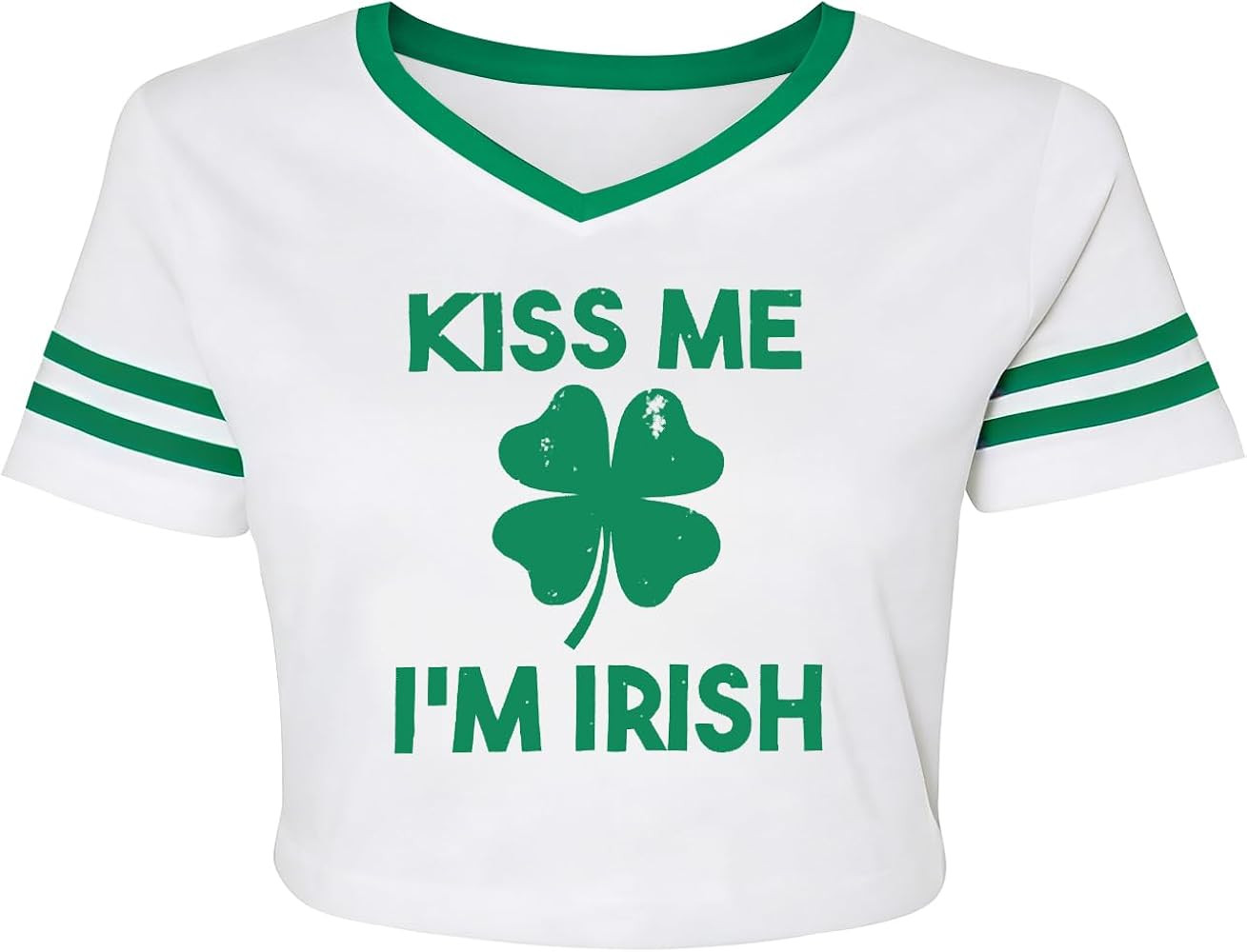 St Patrick's Day Crop Tops for Women Lucky Irish Shirt Shamrock Paddy's Day Graphic Tees Crewneck... | Amazon (US)