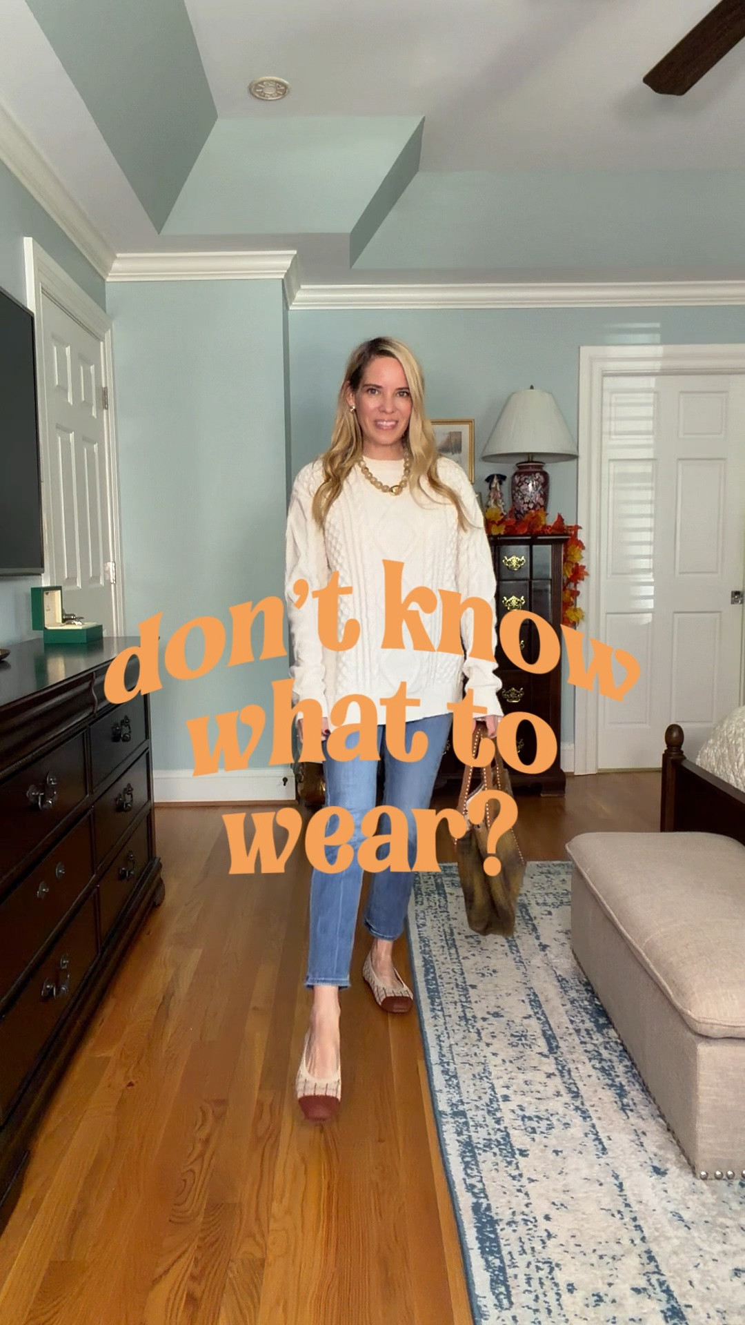 Cozy Cable-Knit Sweater + Classic Denim 🤍🍂

The perfect fall transition sweater! 🤍✨ This oversized cable-knit sweater has so many pretty textures and details, making it an easy piece to dress up or keep casual. I paired it with classic jeans, flats, my favorite plaid tote, and a chunky beaded necklace for that effortless preppy look. 🍁🤎

This is one of those cozy sweaters you’ll want to reach for all season long! Perfect with jeans, leggings, skirts, or layered over a button-down. ✨

cable knit sweater, oversized sweater, cream sweater, chunky knit sweater, fall transition outfit, cozy fall outfit, preppy fall style, classic fall fashion, women over 40 fashion, casual fall outfit, straight leg jeans, plaid tote bag, ballet flats, preppy style, everyday fall outfit, affordable fall fashion

#LTKOver40 #LTKPetite #LTKootd