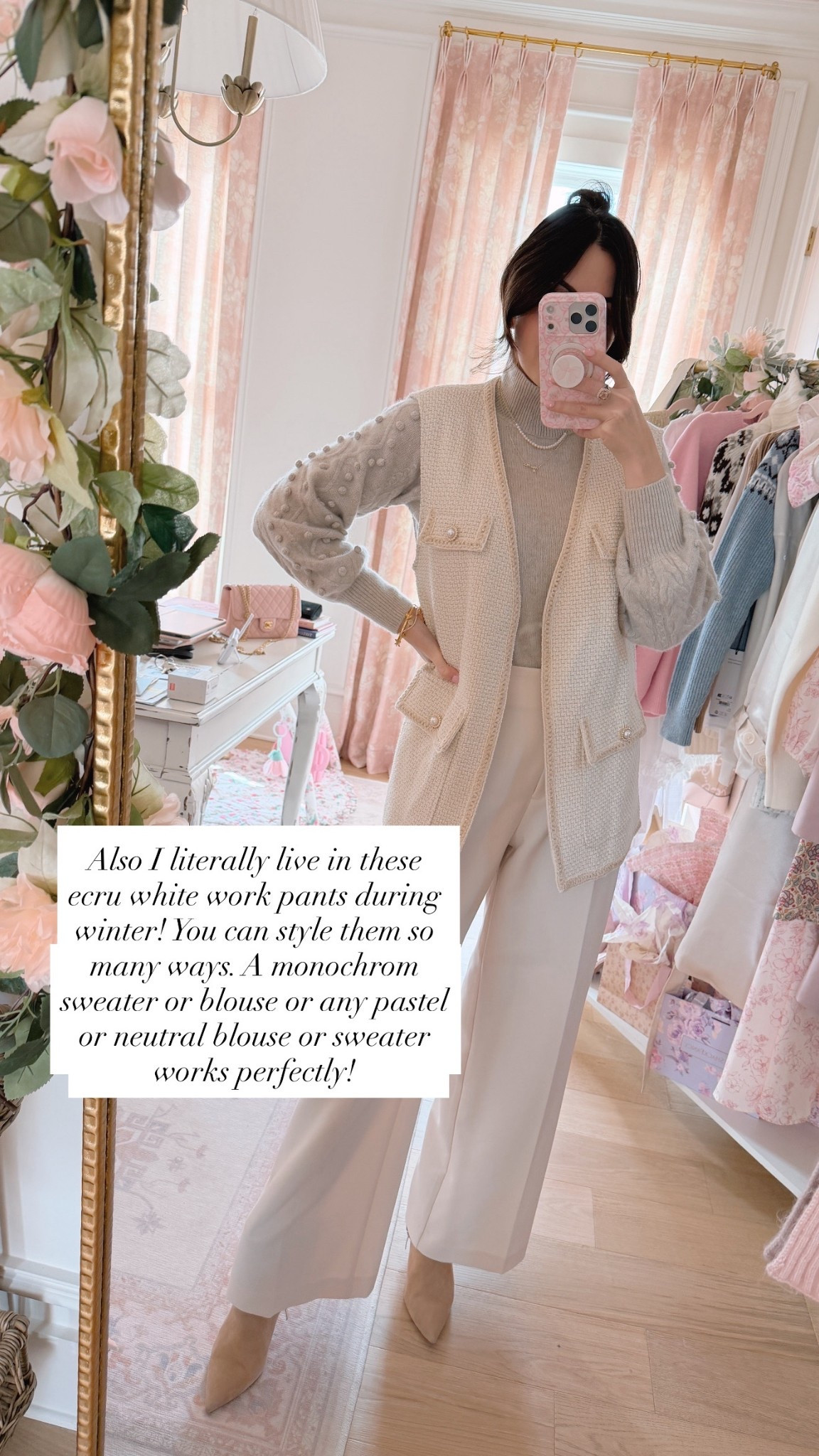 Winter white workwear for a polished, sophisticated look! Lately I’ve been loving a neutral or monochrome look for workwear this winter season! Linked some of my favorites and the pants I live in for work! Wearing a 2  

#LTKgrwm #LTKootd #LTKWorkwear