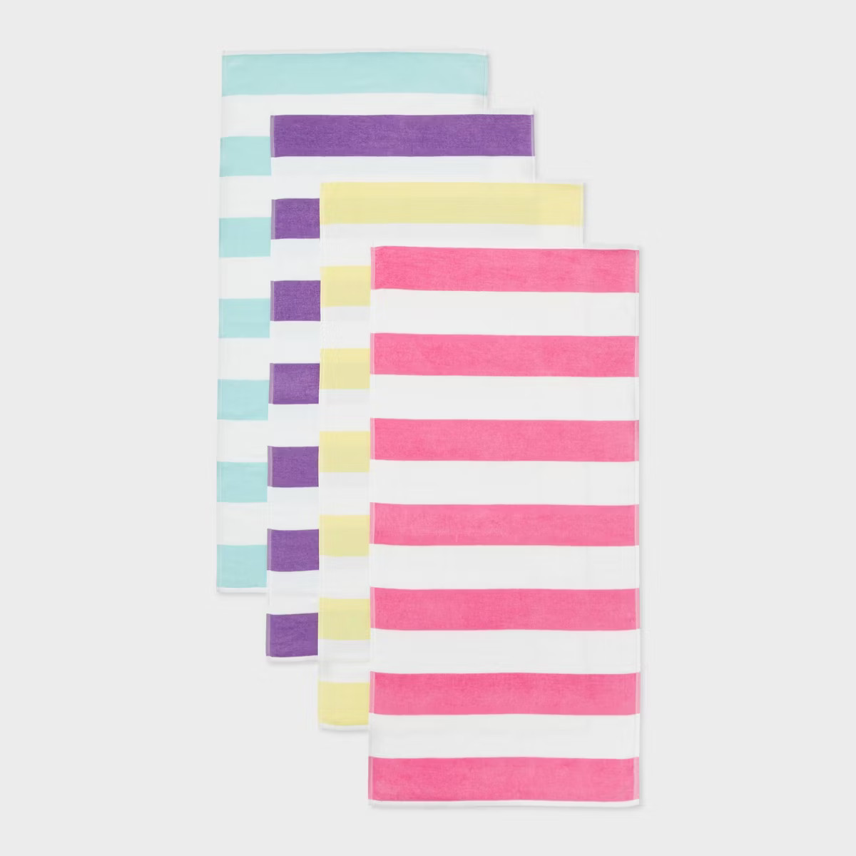4pk Family Bundle Striped Beach Towel Set - Sun Squad™ | Target