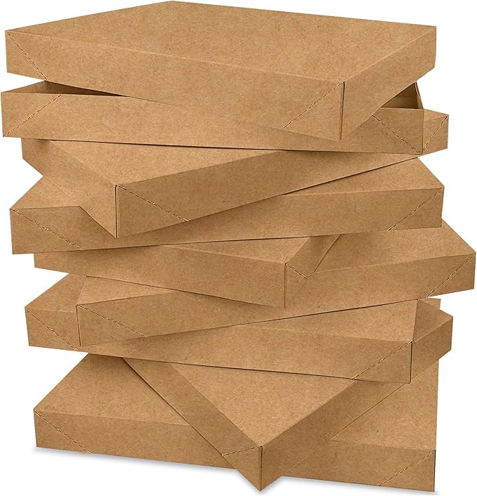MUMULULU 8 PCS Kraft Paper Gift Boxes with Lids Sizes 11'' x 7.48'' Brown Boxes for Birthdays Gra... | Amazon (US)