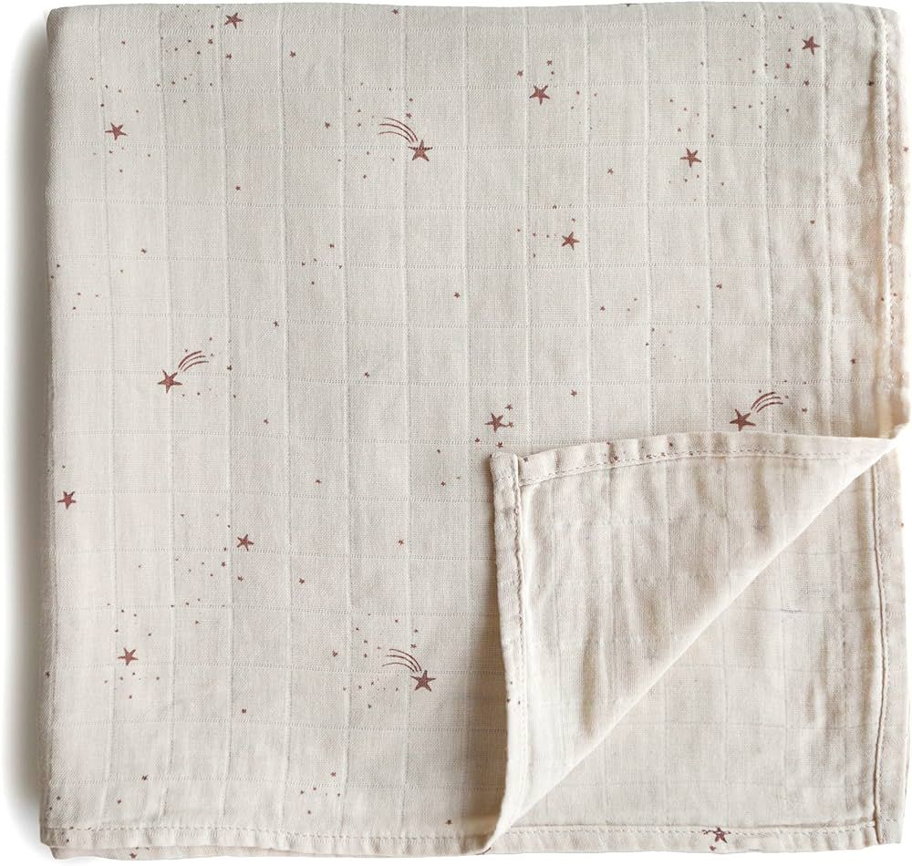 mushie Muslin Baby Swaddle Blanket | 100% Organic Cotton (Falling Stars) | Amazon (US)