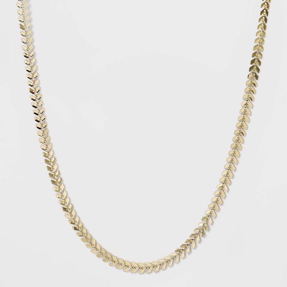 Fishbone Chain Necklace - A New Day&#8482; Gold | Target
