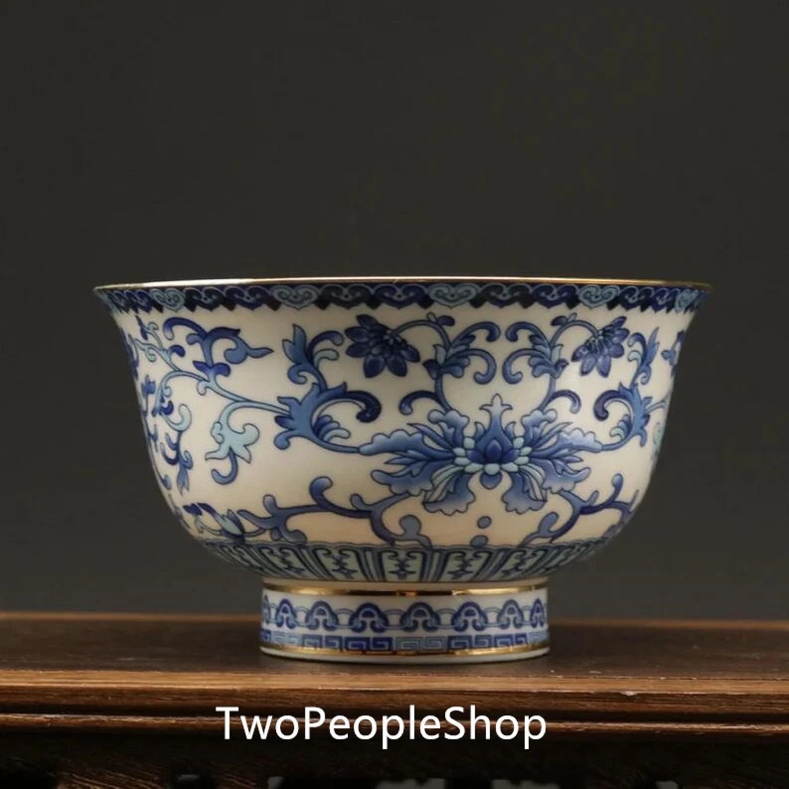 Blue and White Porcelain Lotus Twig Bowl Antique Collection Porcelain Home Decoration - Etsy | Etsy (US)