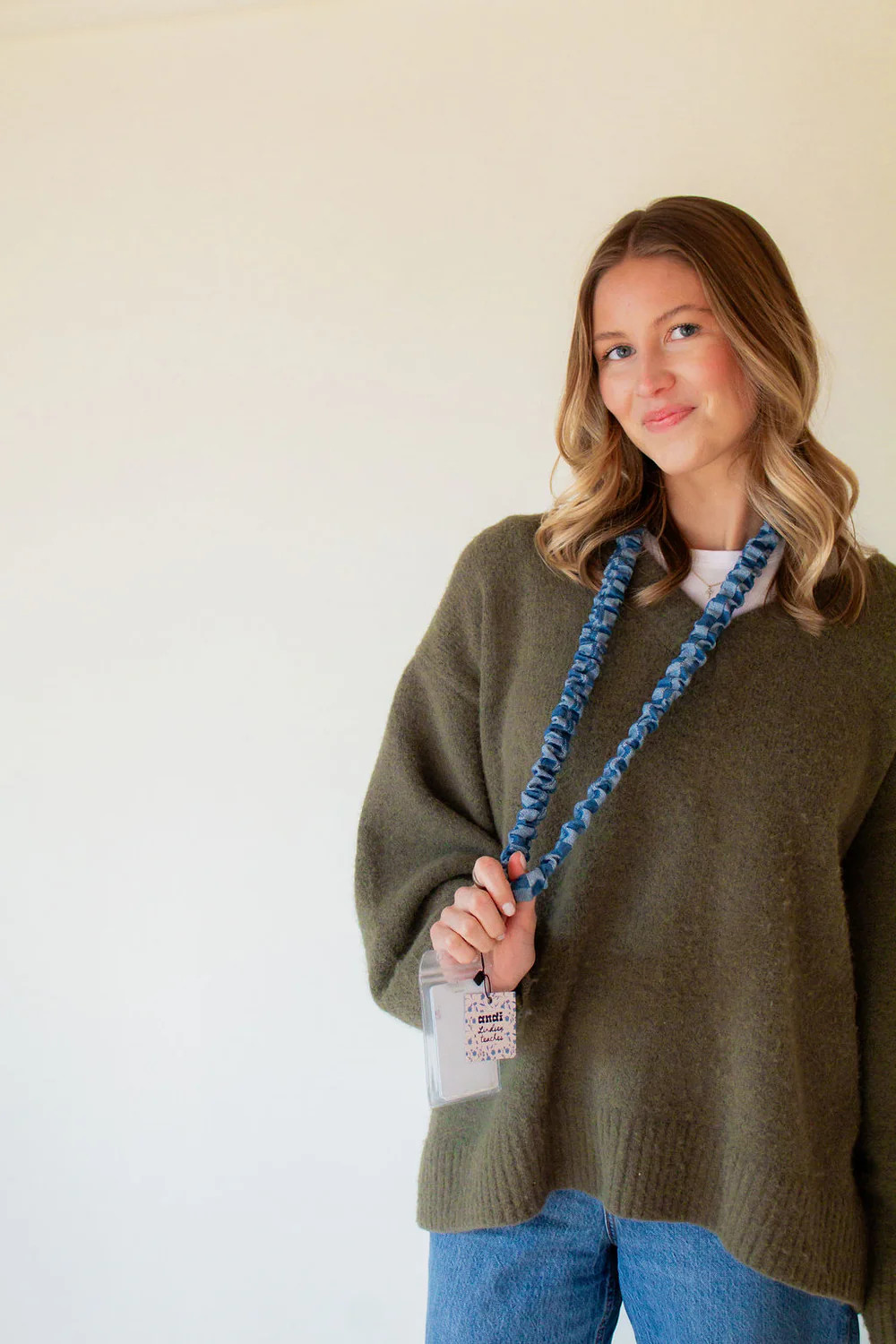 Denim Checked Lanyard | Shop Andi