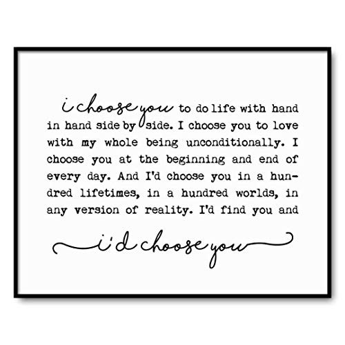 I Choose You Sign, Farmhouse Sign, Wedding Gift, Bedroom Wall Art,Marriage Quote, Wedding Anniver... | Amazon (US)