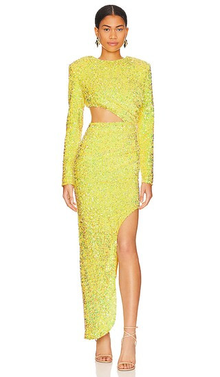 Ricky Sequins Gown in Neon Yellow | Revolve Clothing (Global)