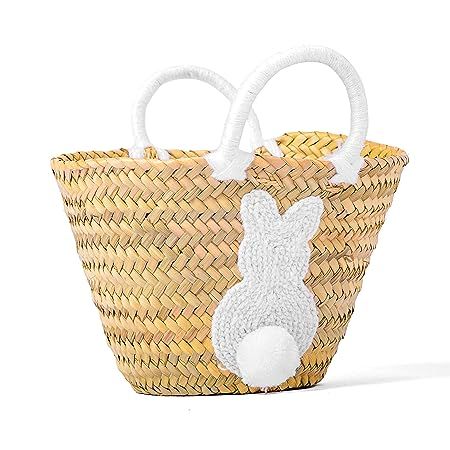 Personalized Create Your Own Easter Moroccan Handmade Straw Basket, Egg Hunts, Spring Birthdays -... | Amazon (US)