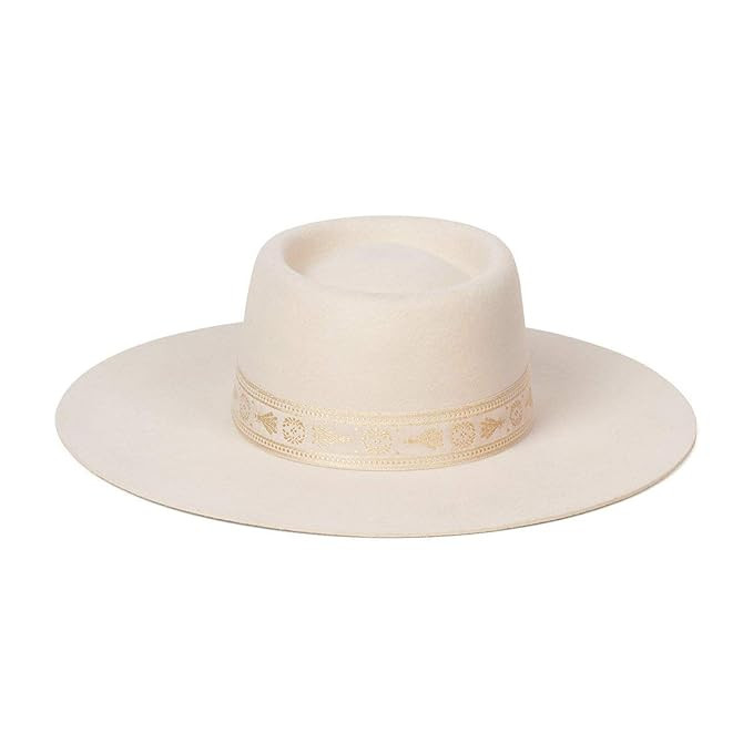 Lack of Color Women's Juno Boater Wool Hat with Brocade Ribbon Trim | Amazon (US)