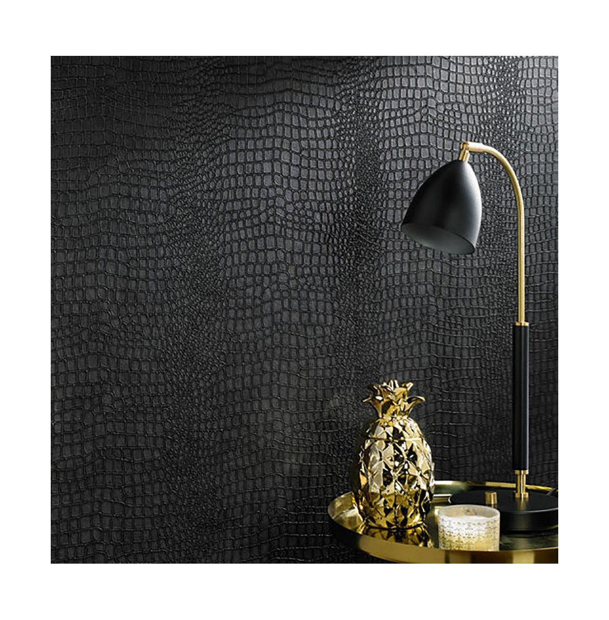 Graham Brown Crocodile Black Wallpaper - Black | Macy's