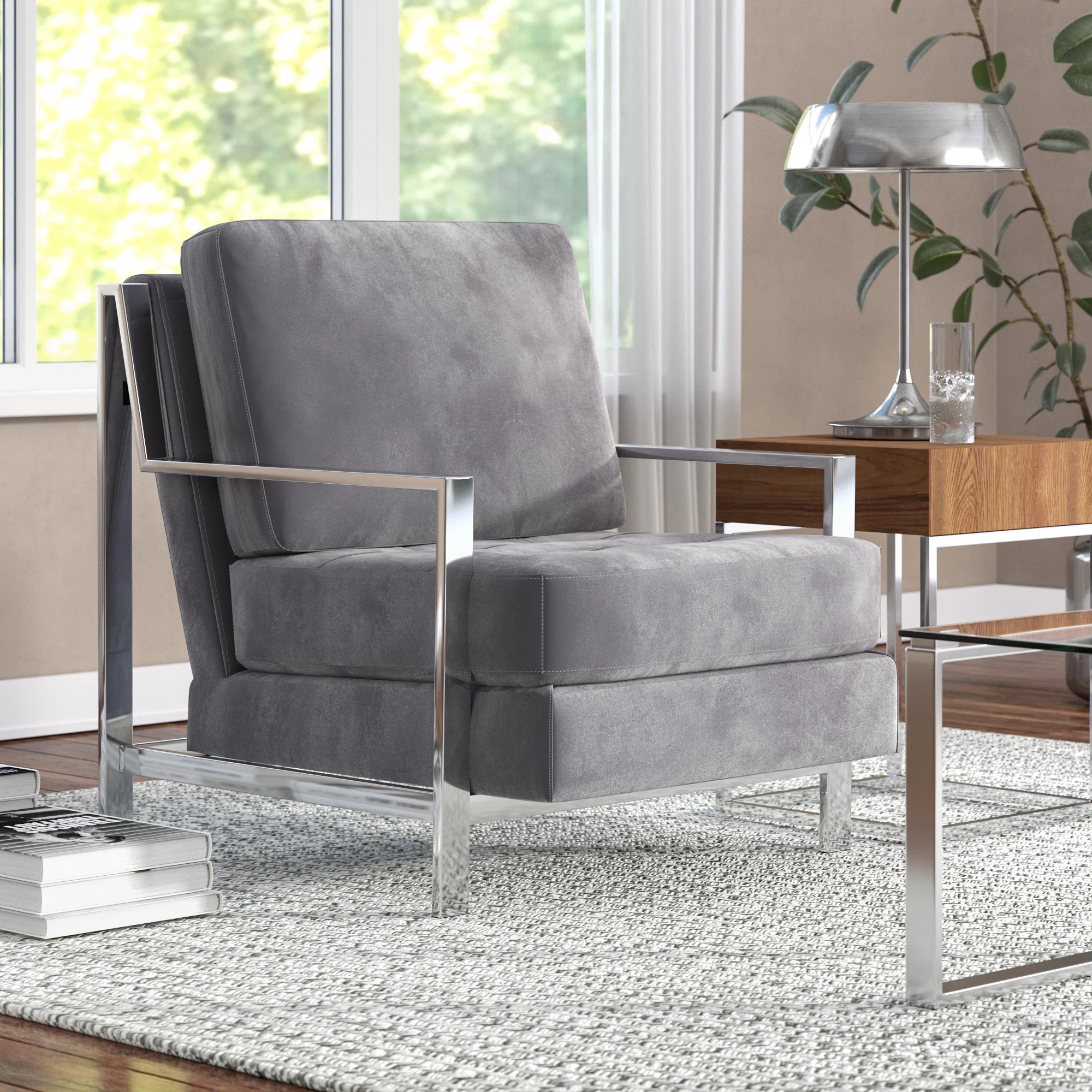 Nyman 30Cm Wide Tufted Linen Armchair | Wayfair North America