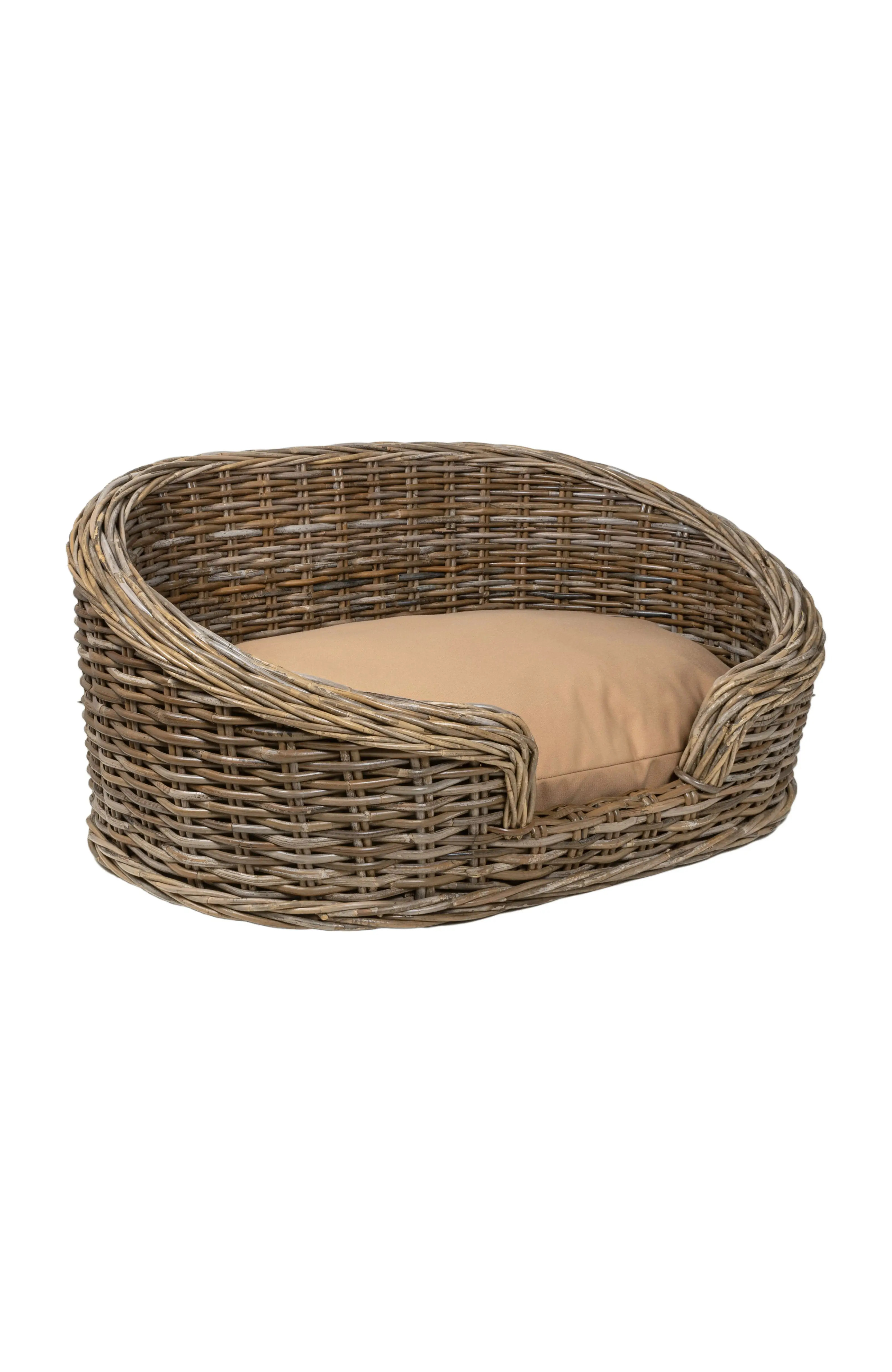 Curvy Classic Handwoven Rattan Pet Bed with Machine-Washable Cushion | Nordstrom | Nordstrom