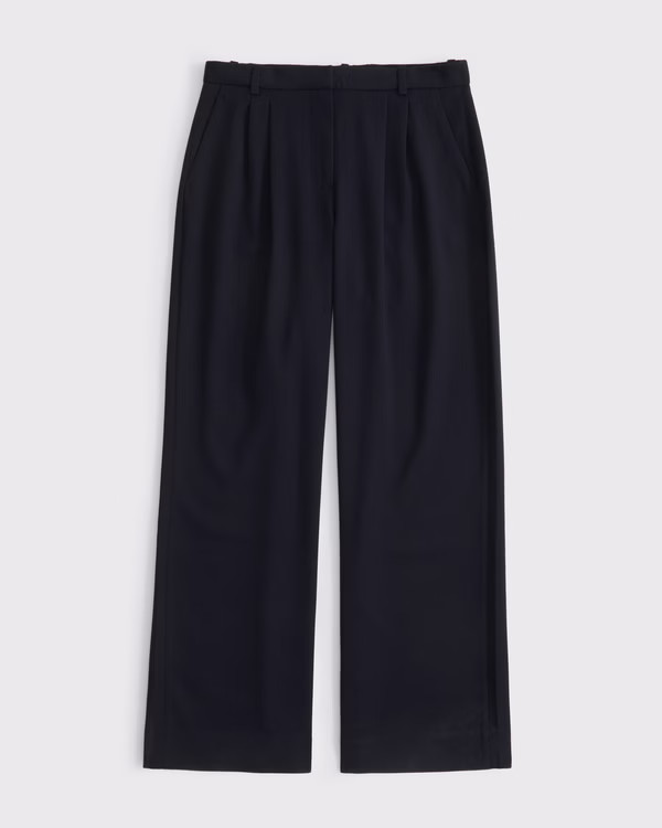 Curve Love A&F Sloane Low Rise Tailored Wide Leg Pant | Abercrombie & Fitch (US)