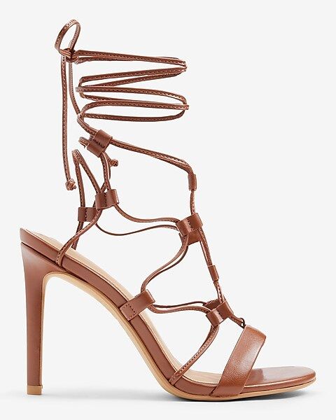 Tie-Up Gladiator Heeled Sandals | Express