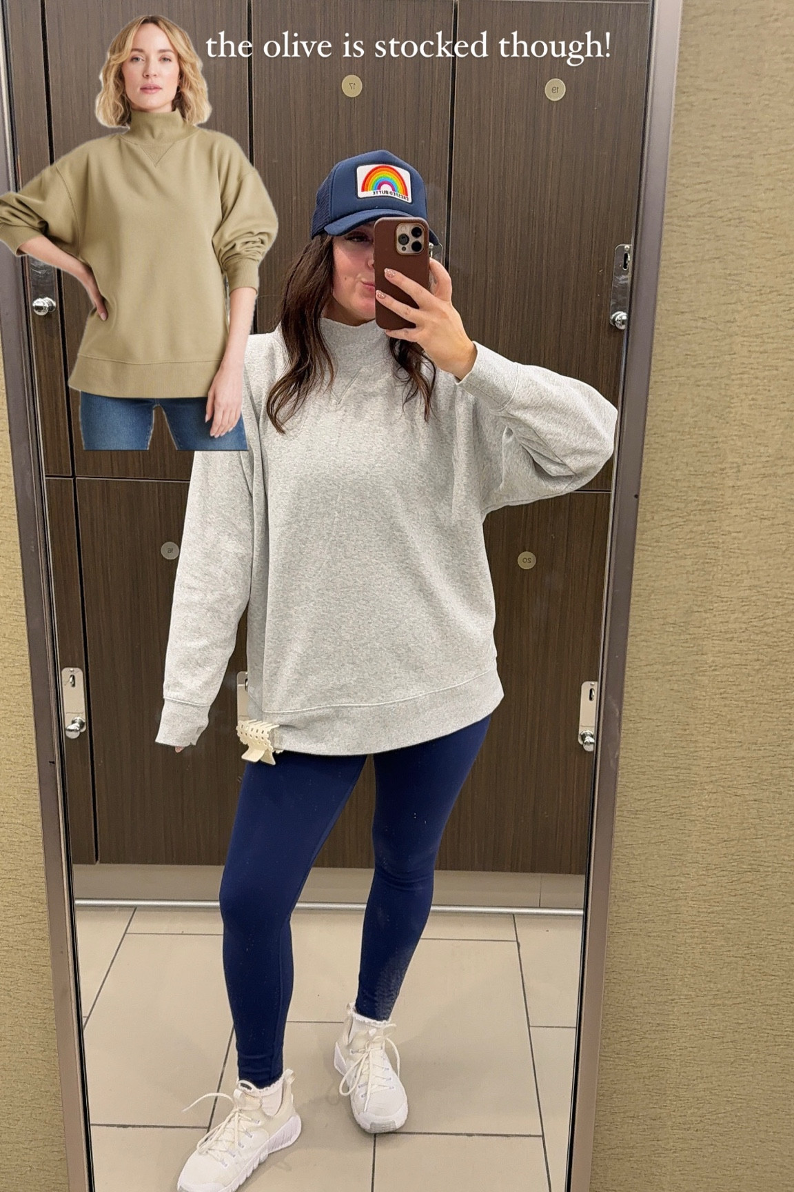 was pumped Target restocked the mock neck sweatshirt but gray is almost sold out again already 😅 I’m wearing a medium