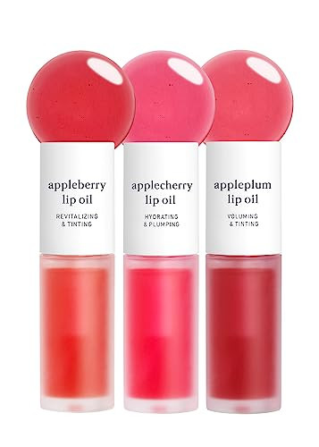 NOONI Appleseed Lip Oil Set - Appleberry & Applecherry & Appleplum | Lip Stain, Stocking Stuffers, With Apple Seed Oil, Lip Oil Trio, Gift Sets, For Chapped and Flaky Lips | Amazon (US)