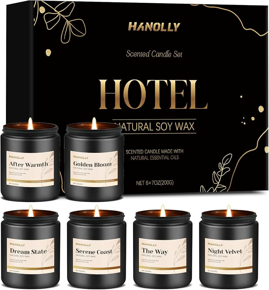 Hotel Scented Candles Set, 6 Pack Candles for Home Scented, Luxury Aromatherapy Jar Candle Gifts ... | Amazon (US)