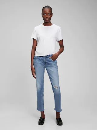 Mid Rise Girlfriend Jeans with Washwell | Gap (CA)