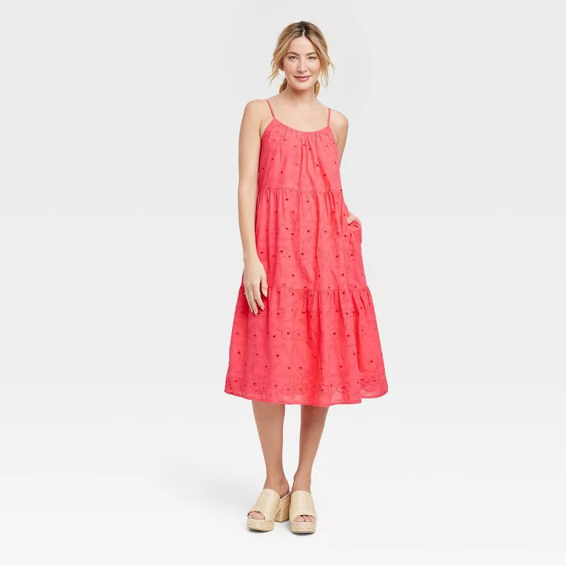 Women's Sleeveless Eyelet Tiered Dress - Universal Thread™ | Target