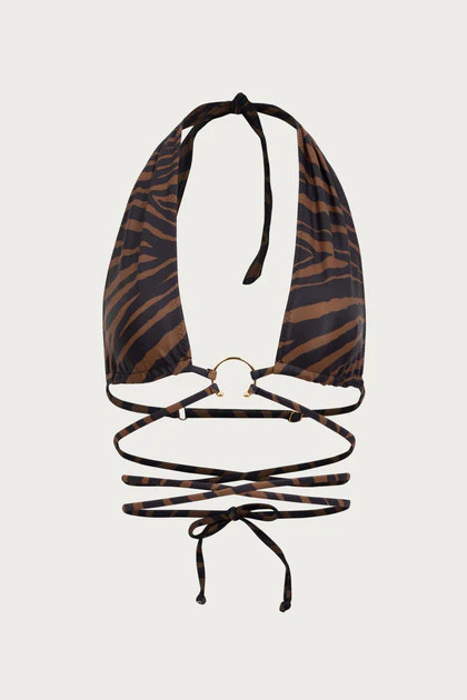 Pierced Wrap Top (Bronze Zebra) | SAME