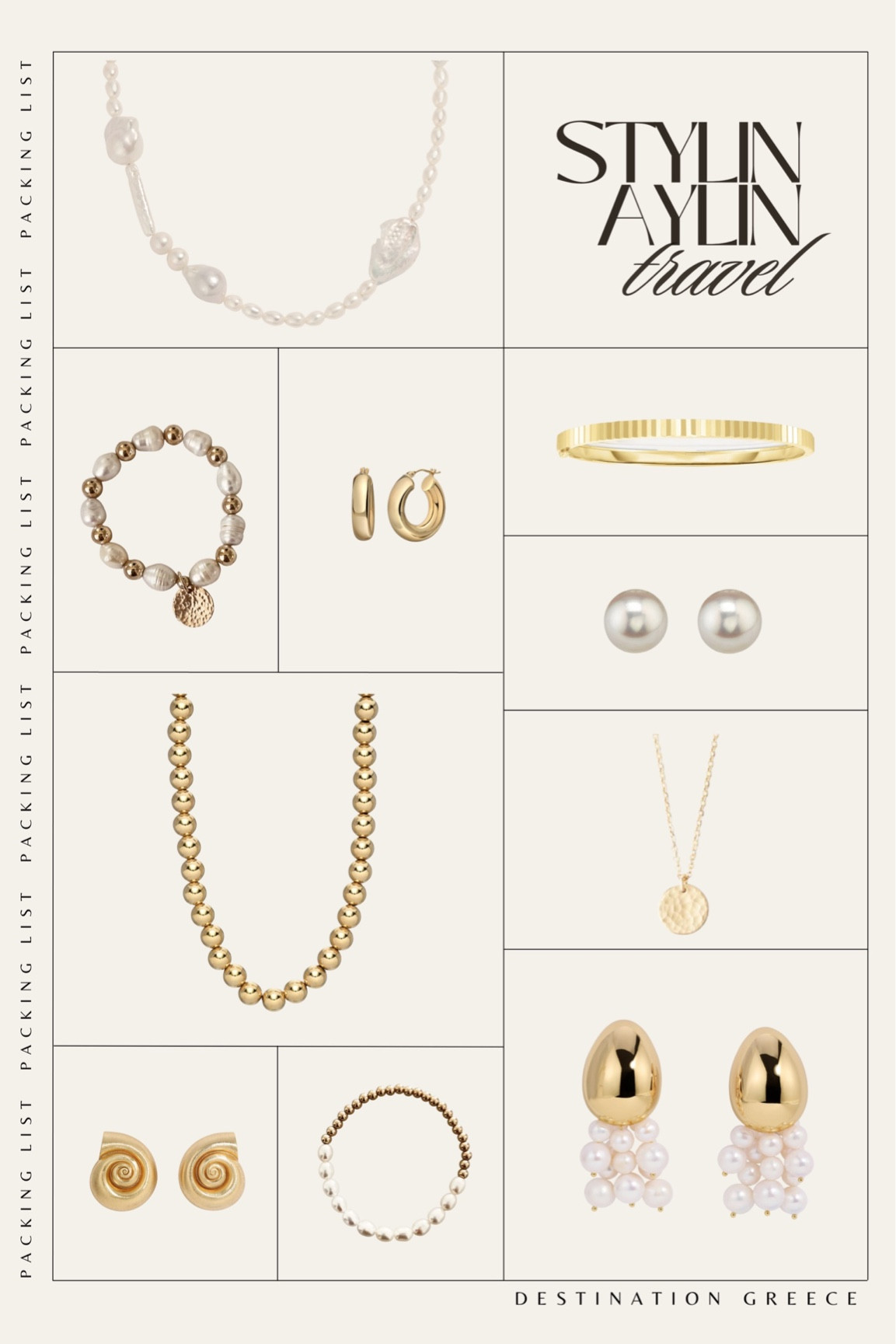 Stylin Aylin travel packing list- destination Greece. Jewelry I packed for my trip, gold trip, vacation style; StylinByAylin 

#LTKtravel #LTKxAFeurope