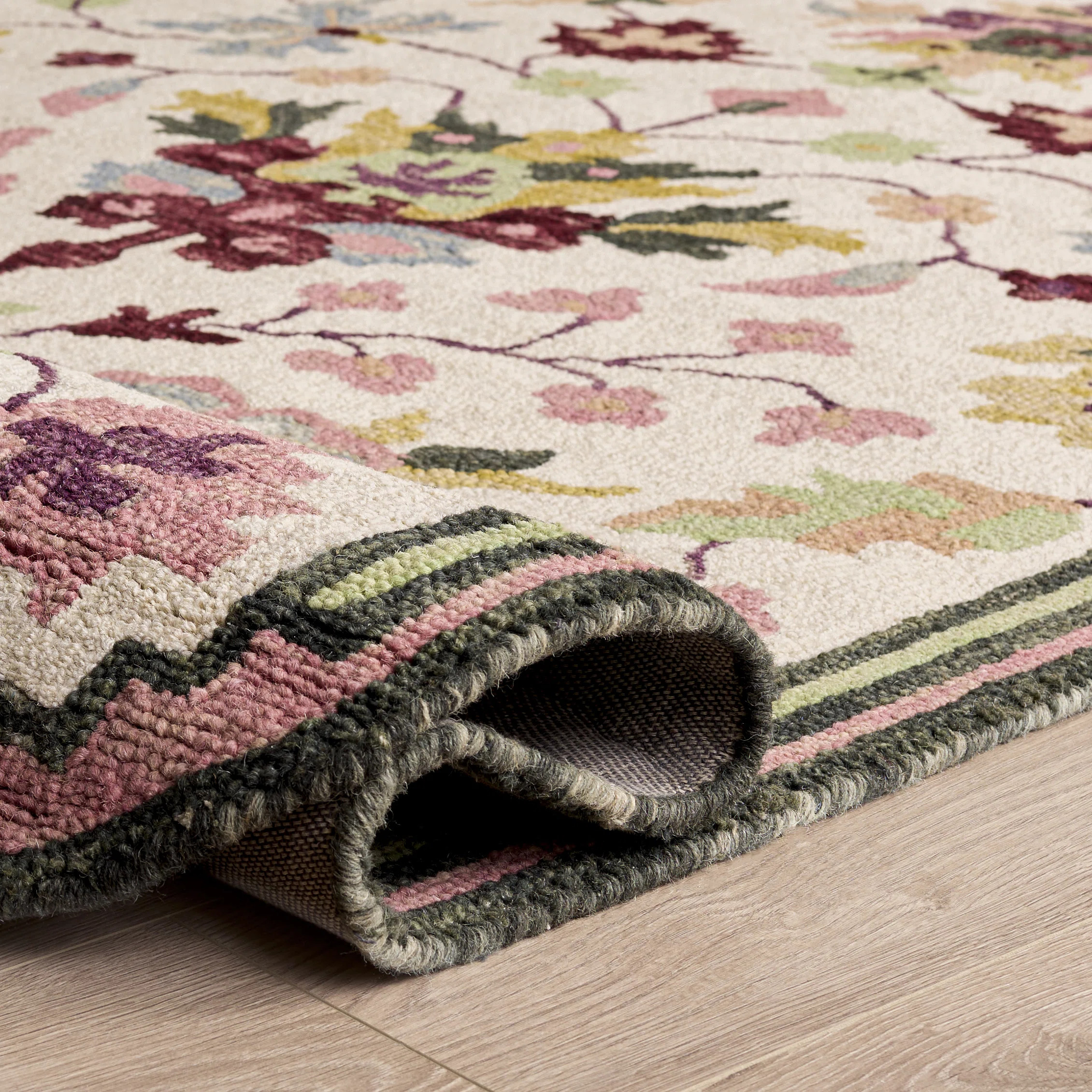 Jardin Hand Tufted Wool; Cotton Floral Indoor Rug | Wayfair North America