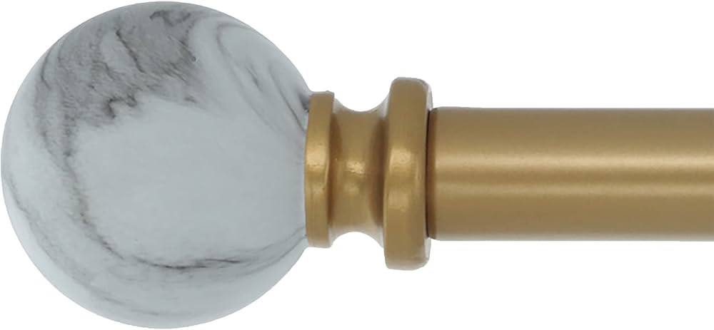Meriville 3/4" Diameter Single Window Curtain Rod, White Marble Ball Finial, 84-inch to 120-inch ... | Amazon (US)