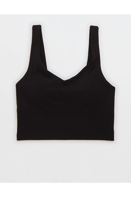 OFFLINE By Aerie Real Me Low Key Longline Sports Bra Women's True Black L | Aerie
