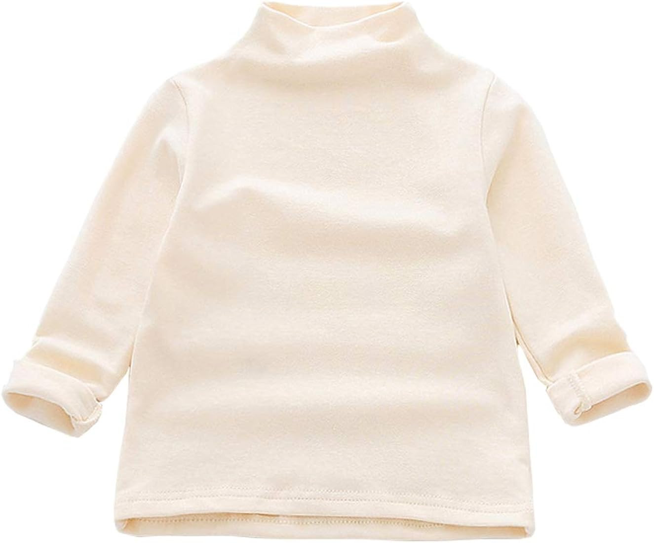 MODNTOGA Toddler Turtleneck Baby Girl Boy Long Sleeve Shirt Solid Color Mock Neck Shirt Knitwear ... | Amazon (US)