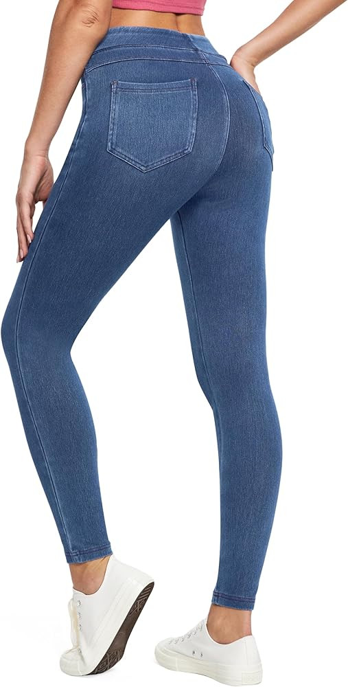 IUGA Stretchy Jeans for Women High Waist Jeggings Tummy Control Skinny Jeans Pull on Leggings wit... | Amazon (US)