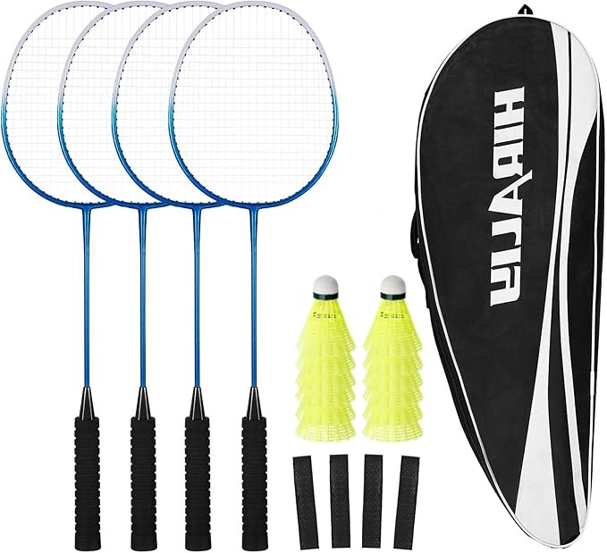 HIRALIY Badminton Rackets Set for Backyards, Lightweight Badminton Set of 2/4, Includ Rackets, Bi... | Amazon (US)