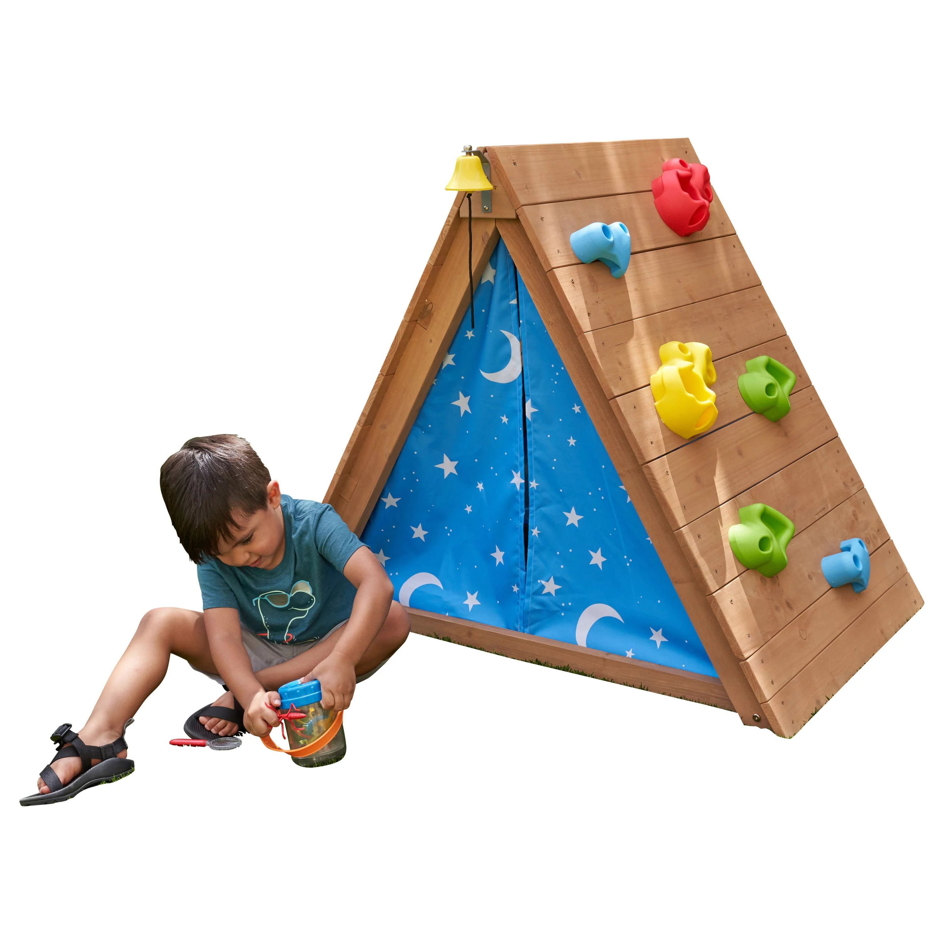 KidKraft A-Frame Wooden Hideaway & Climber Toddler Climbing Toy - Walmart.com | Walmart (US)