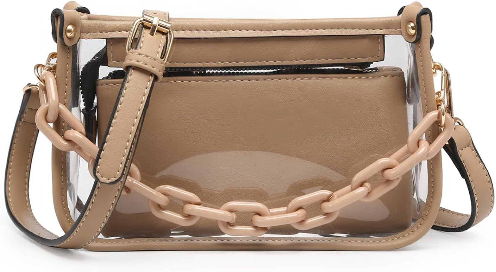 Jessica Vegan Clear Bag for Women Stadium Approved Crossbody Purses for Concerts Sports Events | Amazon (US)