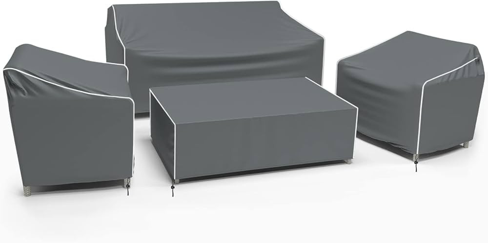 Gasadar Patio Furniture Cover 4-Piece Set, Heavy Dut 600D Outdoor Furniture Cover Waterproof for ... | Amazon (US)