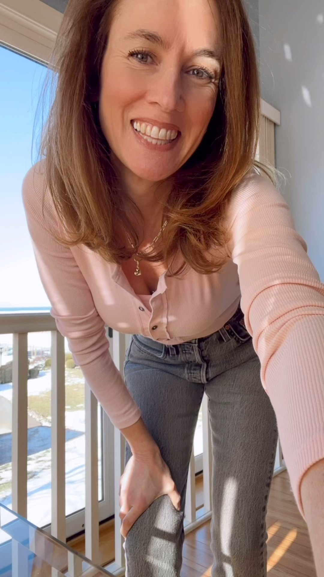 New pink free people Henley for spring. 

#LTKootd #LTKOver40