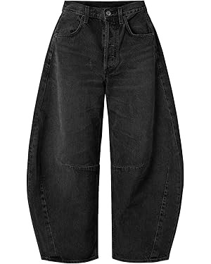EXLURA Womens Barrel Jeans Wide Leg Y2K Boyfriend Denim Pants Hip Hop Vintage Baggy Jeans Cotton ... | Amazon (US)