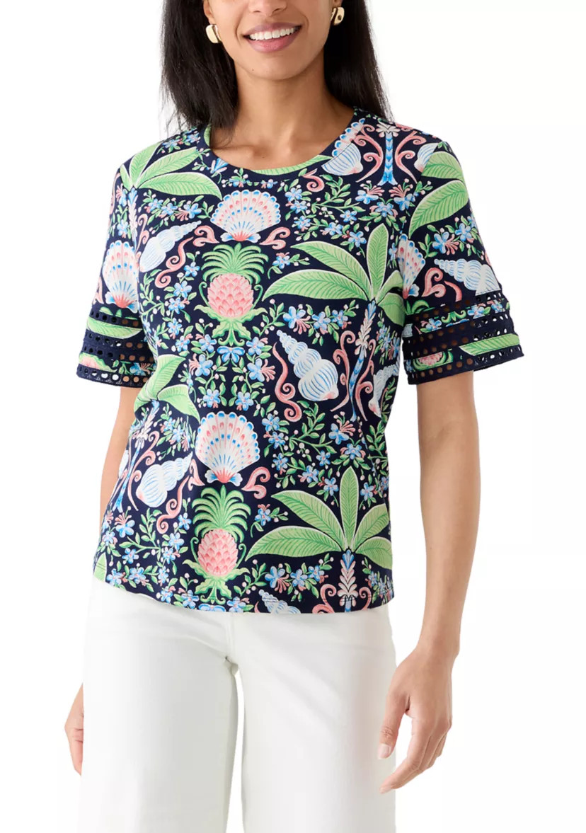 Women's Eyelet Trim Shirt | Belk