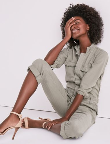 Lucky Brand Boilersuit In Sage - Sage - XS | Lucky Brand