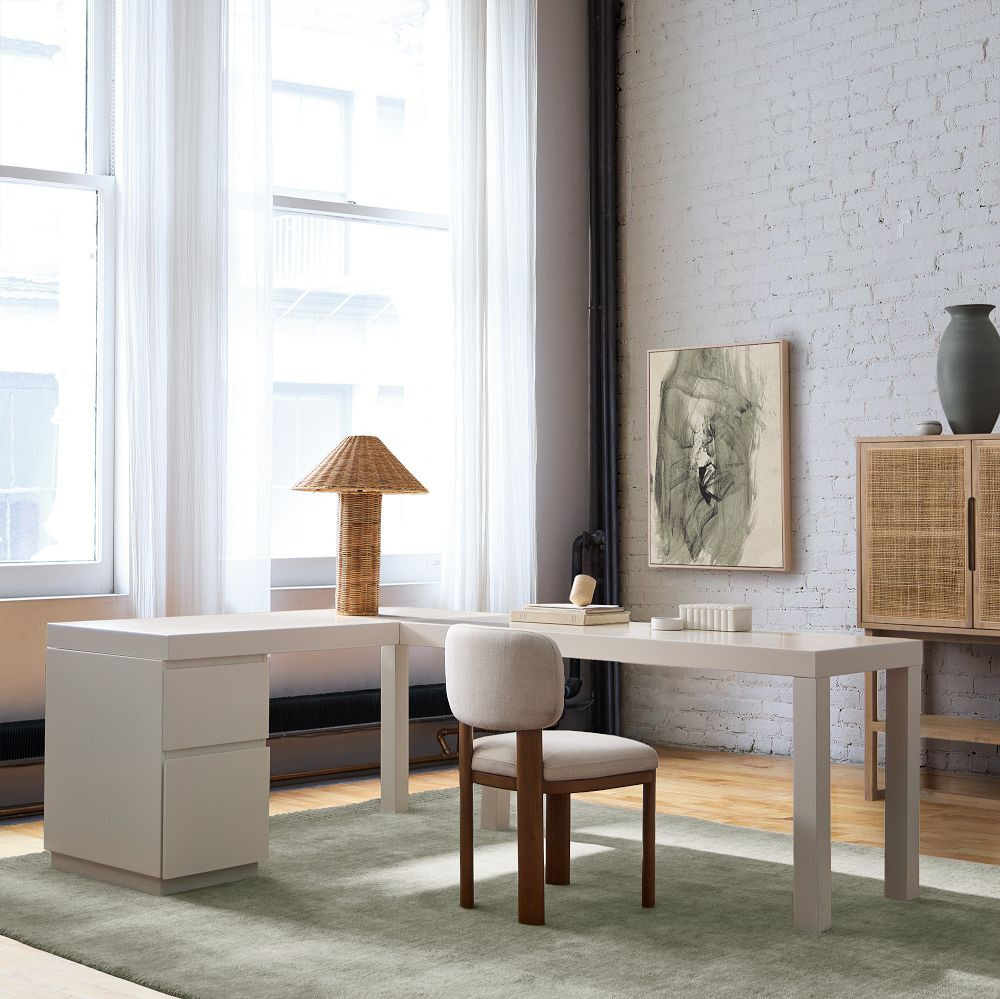 Parsons L-Shaped Desk (86") & File Cabinet Set | West Elm (US)