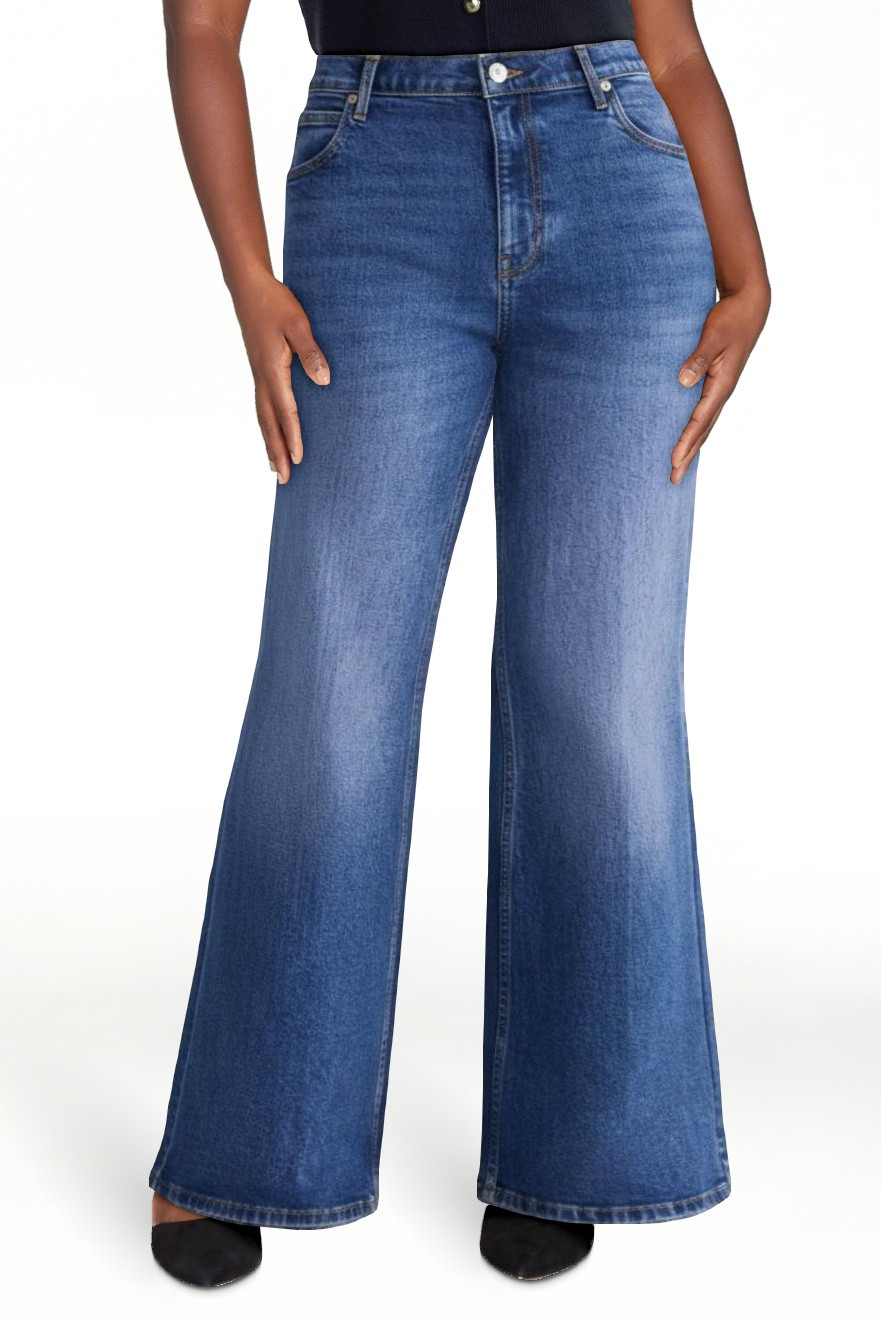 Scoop Women’s and Women’s Plus High Rise Creased Flare Jeans, 30'' Inseam, Sizes 0-28W | Walmart (US)