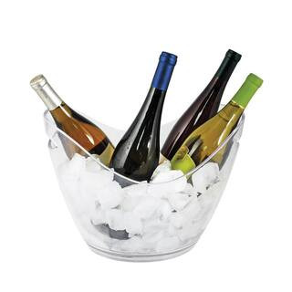 True 10.25 in. Clear Ice Bucket Holder Chilling Tub for Indoor and Outdoor Use Holds 4-Wine Bottles | The Home Depot