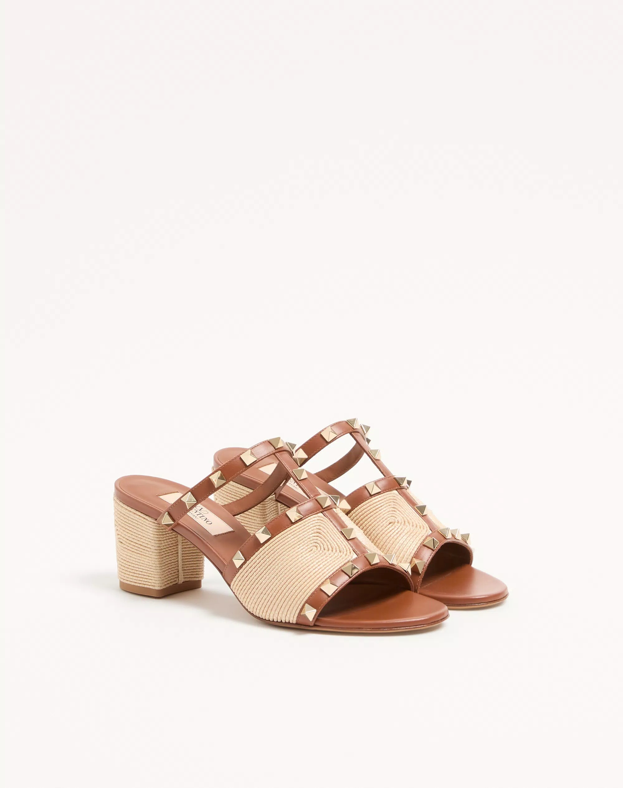 Rockstud Calfskin Slide Sandal With Cornely Embroidery 60Mm | Valentino