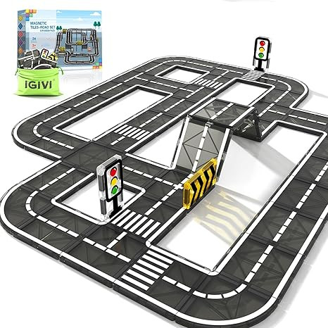 Magnetic Tiles Road Expansion Pack, STEM Magnet Building Blocks for Toddler Kids Toys, Montessori... | Amazon (US)