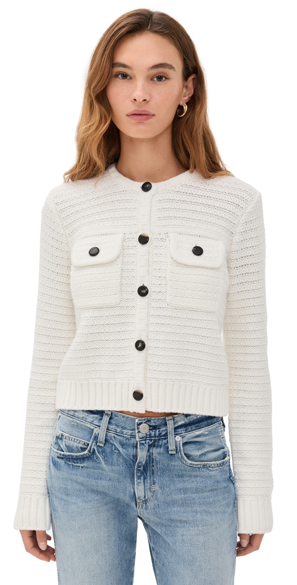 La Ligne Monique Cardigan Ivory XL | Shopbop