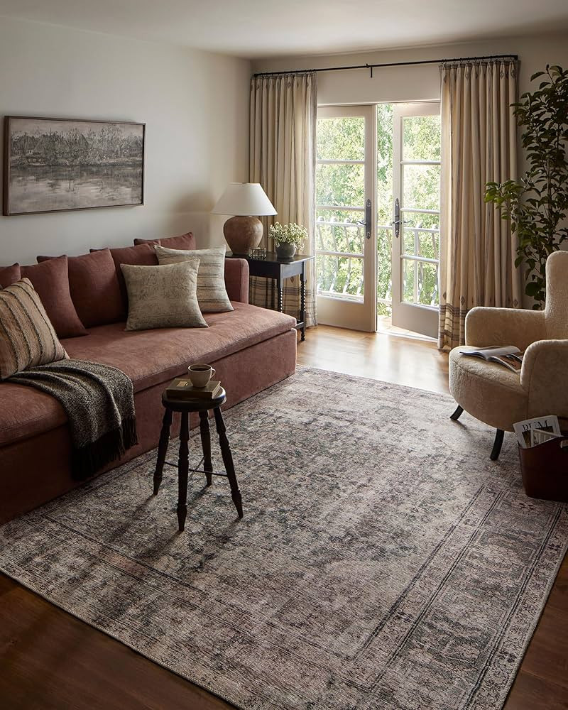 Loloi Amber Lewis x Georgie Collection GER-08 Lagoon/Beige 7'-6" x 9'-6" Area Rug | Amazon (US)